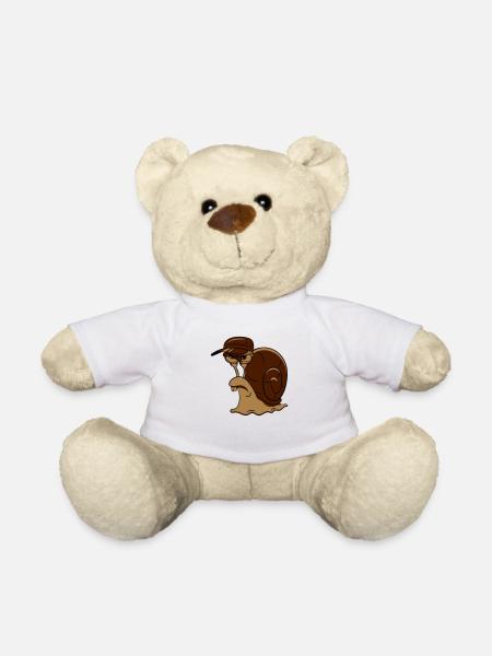 Snail funny evil - Teddy Bear - white