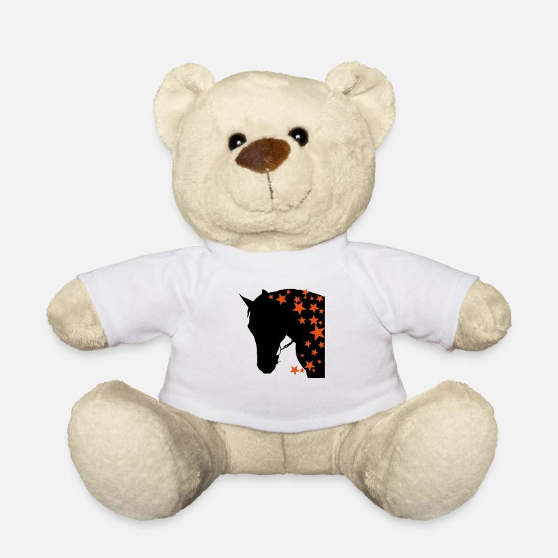 Pferdekopf 6 links Stern - Teddy - Weiß
