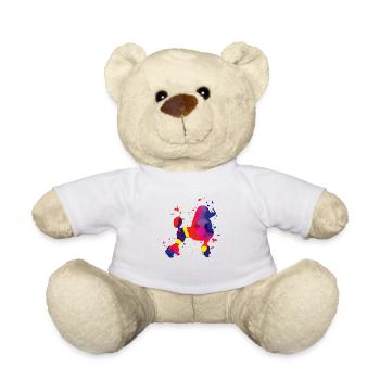 Watercolor poodle dog simple rainbow - Teddy - Weiß - Vorne