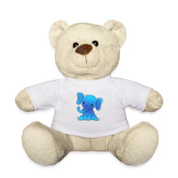 bébé éléphant bleu - Nounours - blanc - Devant