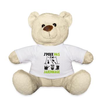 Je Peux Pas J'ai Jardin Cadeau De Jardinage - Nounours - blanc - Devant
