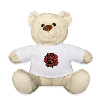 rose fleur - Nounours - blanc - Devant