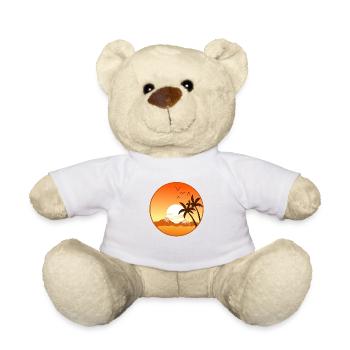 Sunset summer background - Teddy Bear - white - Front