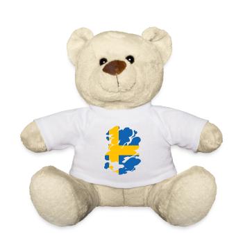 Suède Drapeau Scandinavie Drapeau suédois - Nounours - blanc - Devant