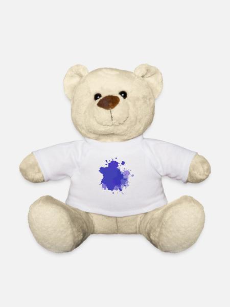 Splashes of color purple - Teddy Bear - white