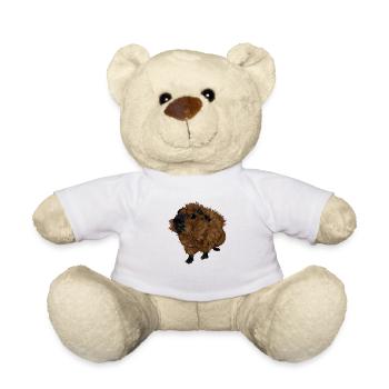 Design mit einem Rosetten-Meerschweinchen 2 - Teddy - Weiß - Vorne