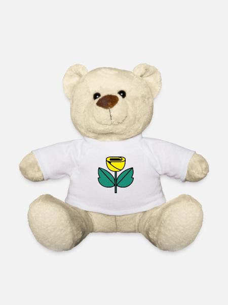 Gelbe Blume - Teddy - Weiß