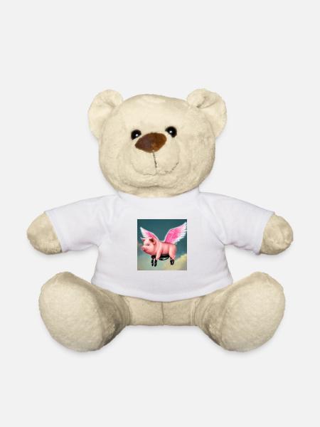 Fliegendes Schwein - Teddy - Weiß