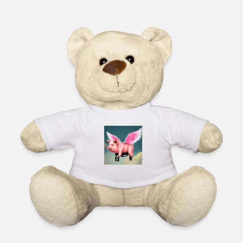Fliegendes Schwein - Teddy - Weiß