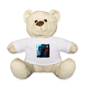 Neon Cyberspace Charakter im grellen Neonlicht - Teddy - Weiß - Vorne