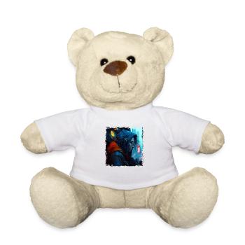 Girl in einer Dystopischen dunklen Cyber Zukunft - Teddy - Weiß - Vorne