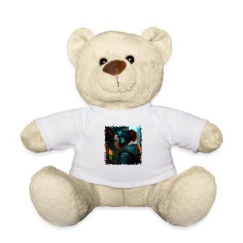 Artwork Illustration Punk in der High Tech Zukunft - Teddy - Weiß - Vorne