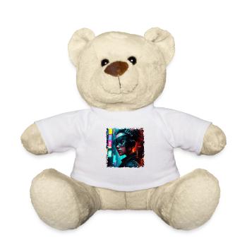 Weibliche Cyborg Soldatin in Science Fiction Art - Teddy - Weiß - Vorne
