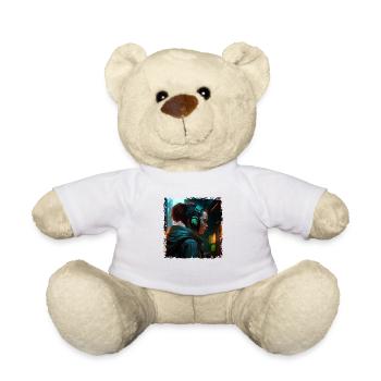 Sci Fi Aktivistin in einem düsteren Cyber Krieg - Teddy - Weiß - Vorne