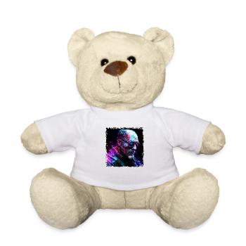 Alter High Tech Cyborg oder Android im Neonlicht - Teddy - Weiß - Vorne