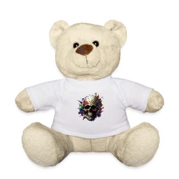 Tête de mort colorée - Nounours - blanc - Devant