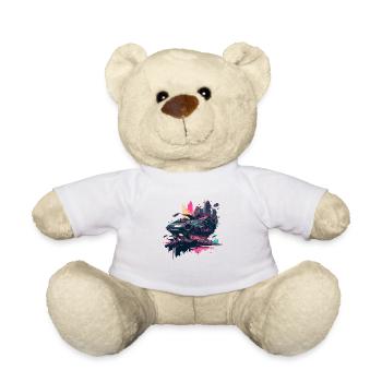 Sci-Fi Pop-Art Spaceship in Retro Colors - Teddy Bear - white - Front
