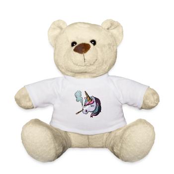 Einhorn raucht Zigarette - Teddy - Weiß - Vorne
