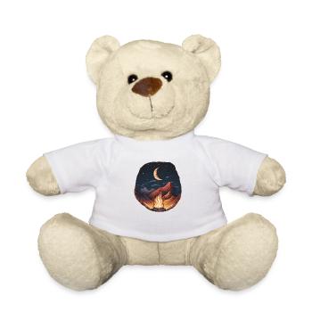 Campfire Starry Sky Moonlight Mountain - Teddy Bear - white - Front