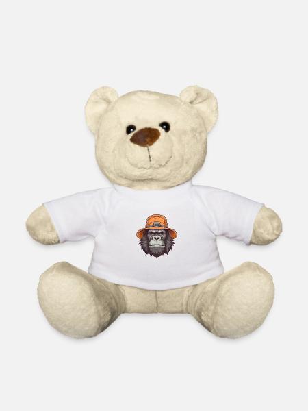 Gorille au chapeau - Nounours - blanc