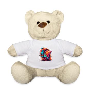 Mole rat fully on the move with backpack - Teddy Bear - white - Front