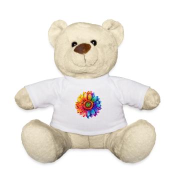 Colorful Flowers-LGBT Pride - Teddy Bear - white - Front