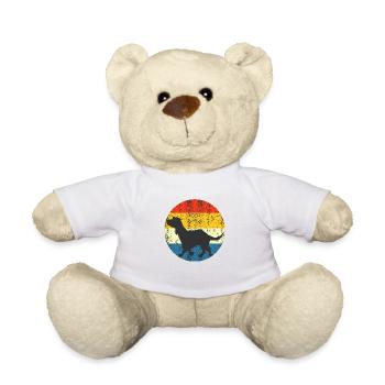 Vintage Dog retro sunset - Teddy Bear - white - Front