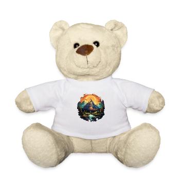 Berg Shirt für Wanderer & Wanderinnen. Alpen Natur - Teddy - Weiß - Vorne