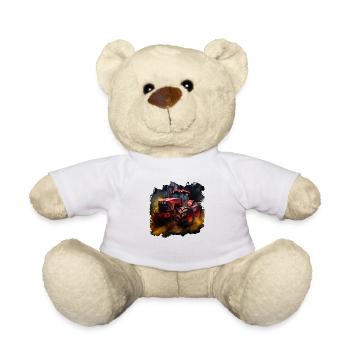 Traktor Design Bauern & Landwirt Geschenk - Teddy - Weiß - Vorne