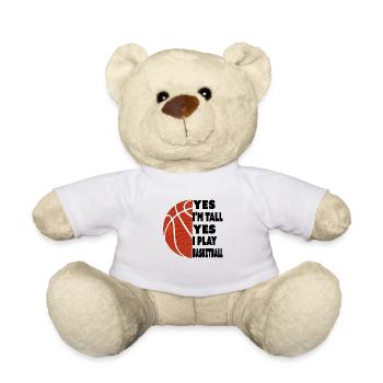 Ja, ich spiele Basketball Lustig Retro Vintage - Teddy - Weiß - Vorne
