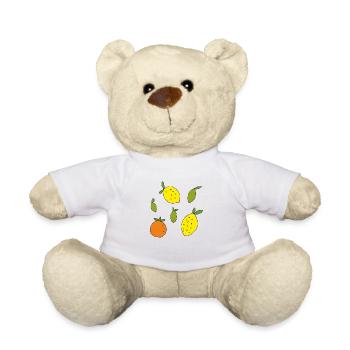 citrons, oranges, citrons verts - Nounours - blanc - Devant