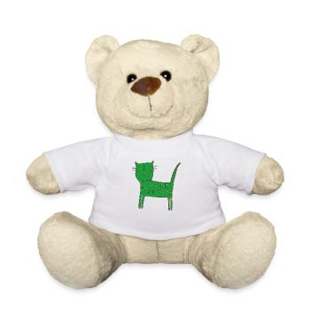 Cat Green - Teddy Bear - white - Front
