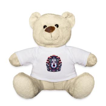Visage de femme trippante avec champignons magiques - Nounours - blanc - Devant