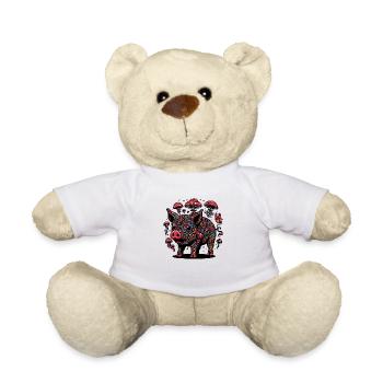 Trippy Polka Dot Pig - Teddy - Weiß - Vorne