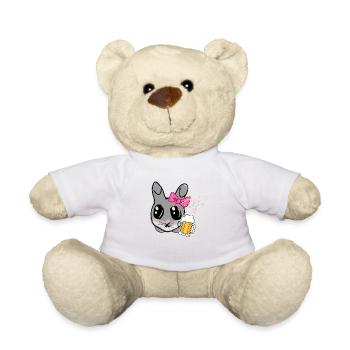 Bier,hase, illustration, Kaninchen - Teddy - Weiß - Vorne