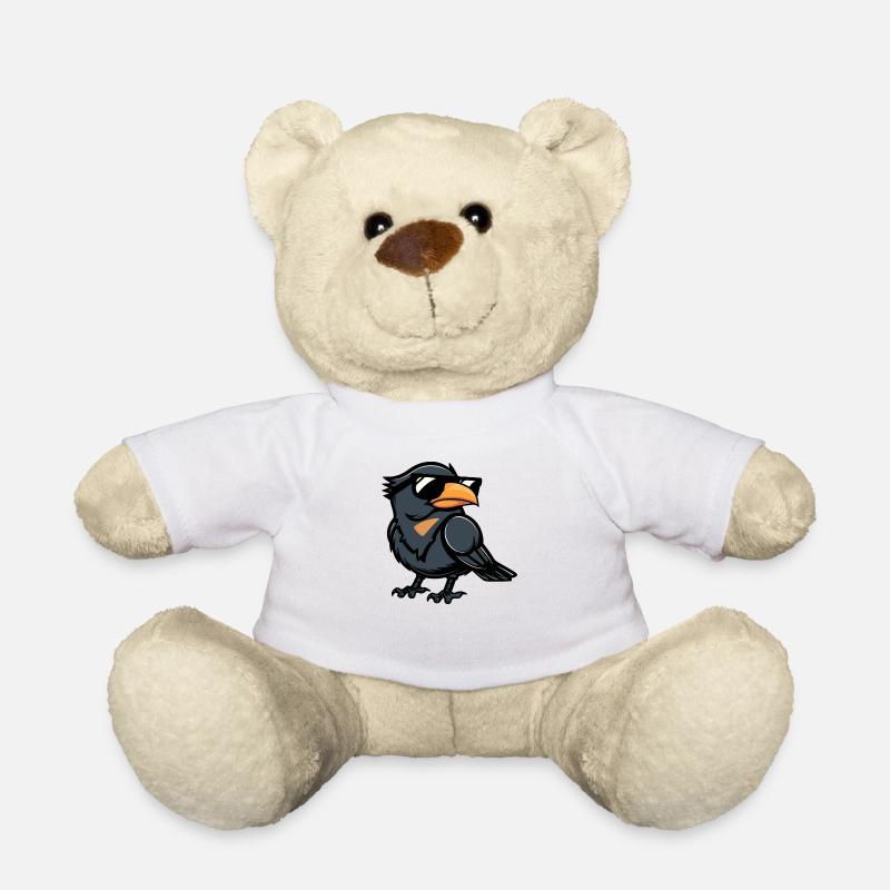 Rabe Krähe Comic Cool - Teddy - Weiß