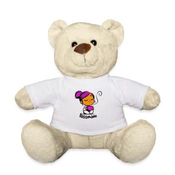 Tassmine relaxes with a cup of tea or coffee - Teddy Bear - white - Front