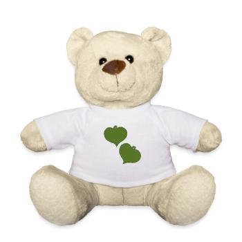 herzanhaenger gruen zwei - Teddy - Weiß - Vorne