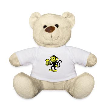 Monkey Beer Drinking - Nounours - blanc - Devant