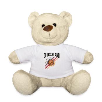 Retro Soccer | Deutschland Flag Stripes - Teddy Bear - white - Front