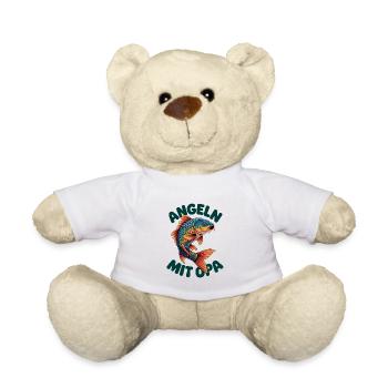 Angeln mit Opa Angelmotiv für Jungen und Mädchen - Teddy - Weiß - Vorne