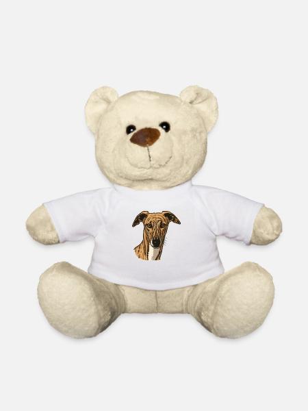 Galgo Espanol - Portrait - Mari - Teddy Bear - white