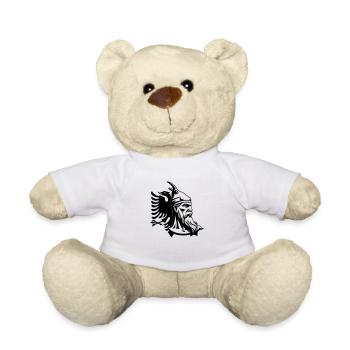 Albanien und Skanderbeg Gesicht und Flagge - Teddy - Weiß - Vorne