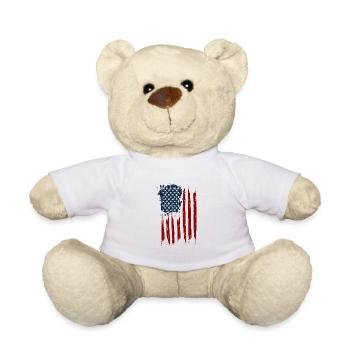 Drapeau américain - drapeau américain - Nounours - blanc - Devant