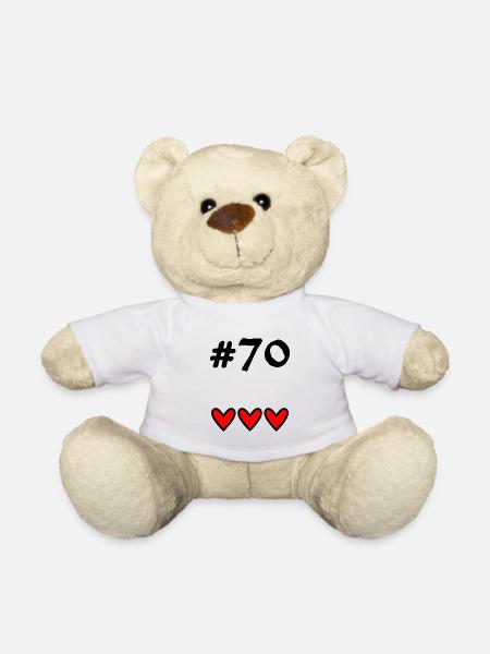 70 ANS. 70e ANNIVERSAIRE. ANNIVERSAIRE 70 ANS. 70 - Nounours - blanc