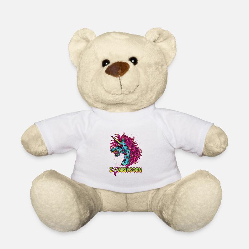 Zombiecorn Zombie Einhorn Unicorn Pferd Geschenk - Teddy - Weiß