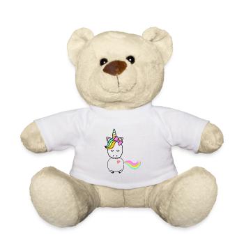 Süsses Einhorn als Geschenk für Unicorn Fans - Teddy - Weiß - Vorne