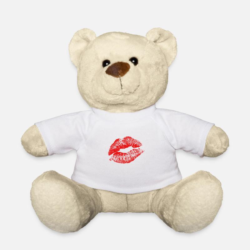 Lips Red - Teddy - Weiß