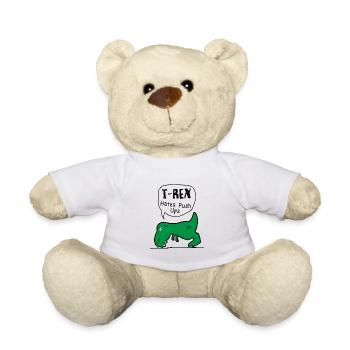 T-REX Liegestütz T-shirt Lustiger Dinisauer - Teddy - Weiß - Vorne
