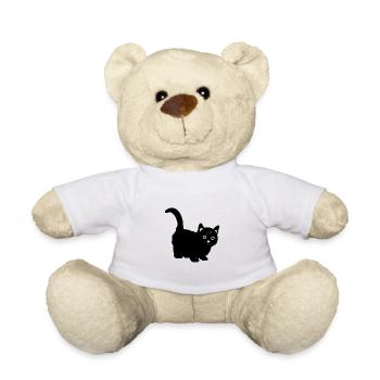 Chat noir - Nounours - blanc - Devant